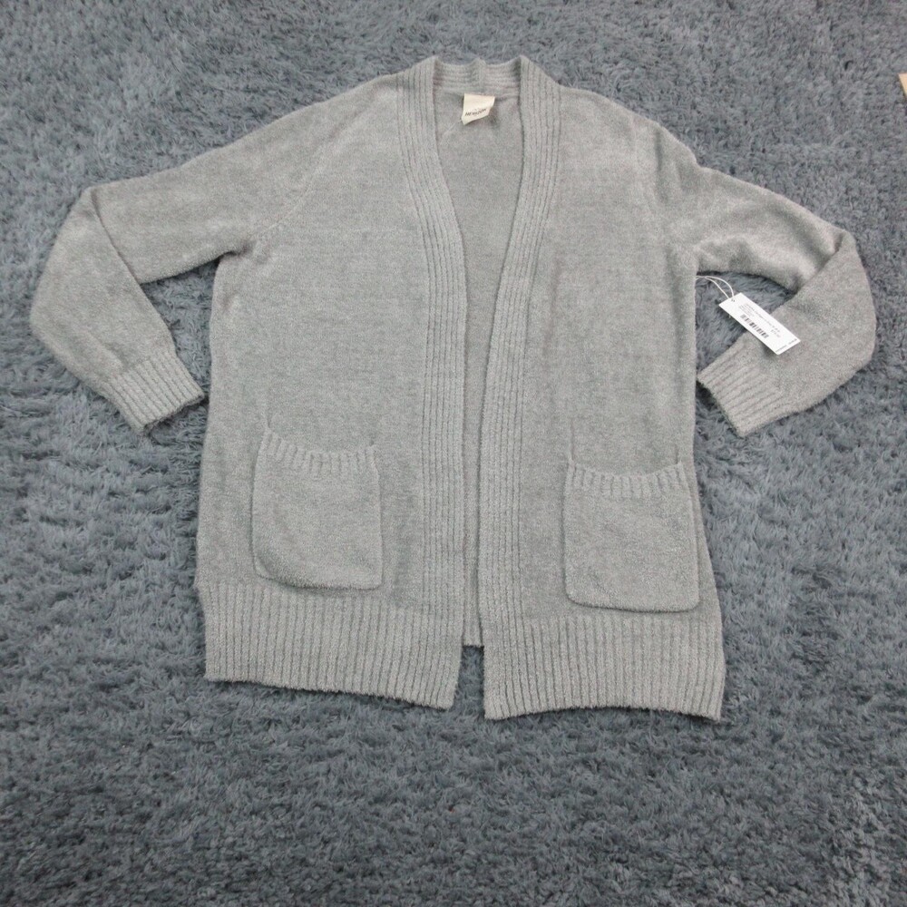 Herizon Cardigan Sweater Womens Medium Gray Open Front Long Sleeve Pockets NWT